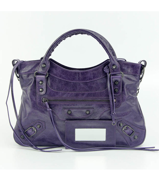 Balenciaga Motorcycle City Mini Bag blu viola (rame Chiodi)